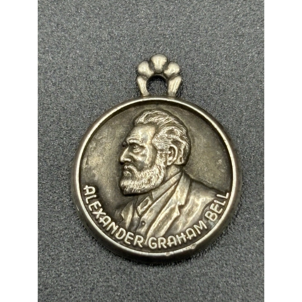 Vintage Sterling Silver Alexander Graham Bell Charm 925 D7